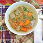 Sweet Potato, Sausage & Apple Schnitz Stew | A hearty & unique soup with all the flavors of Fall | Never heard of Apple Schnitz - Keep reading | craftycookingmama.com